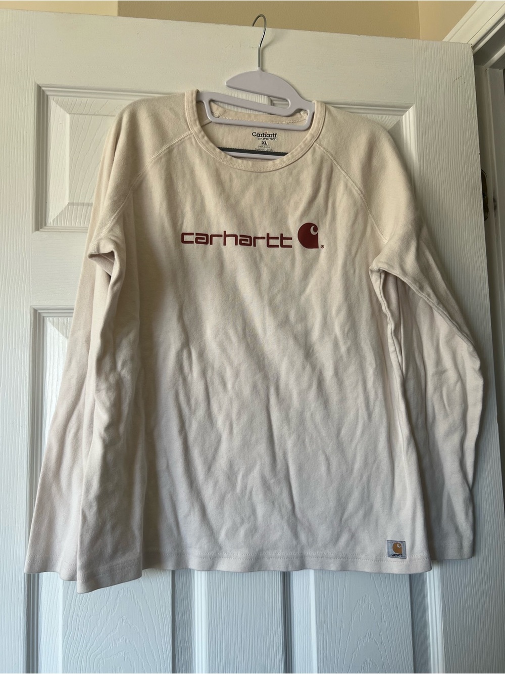 Carhartt Cream Long-Sleeve Logo Tee